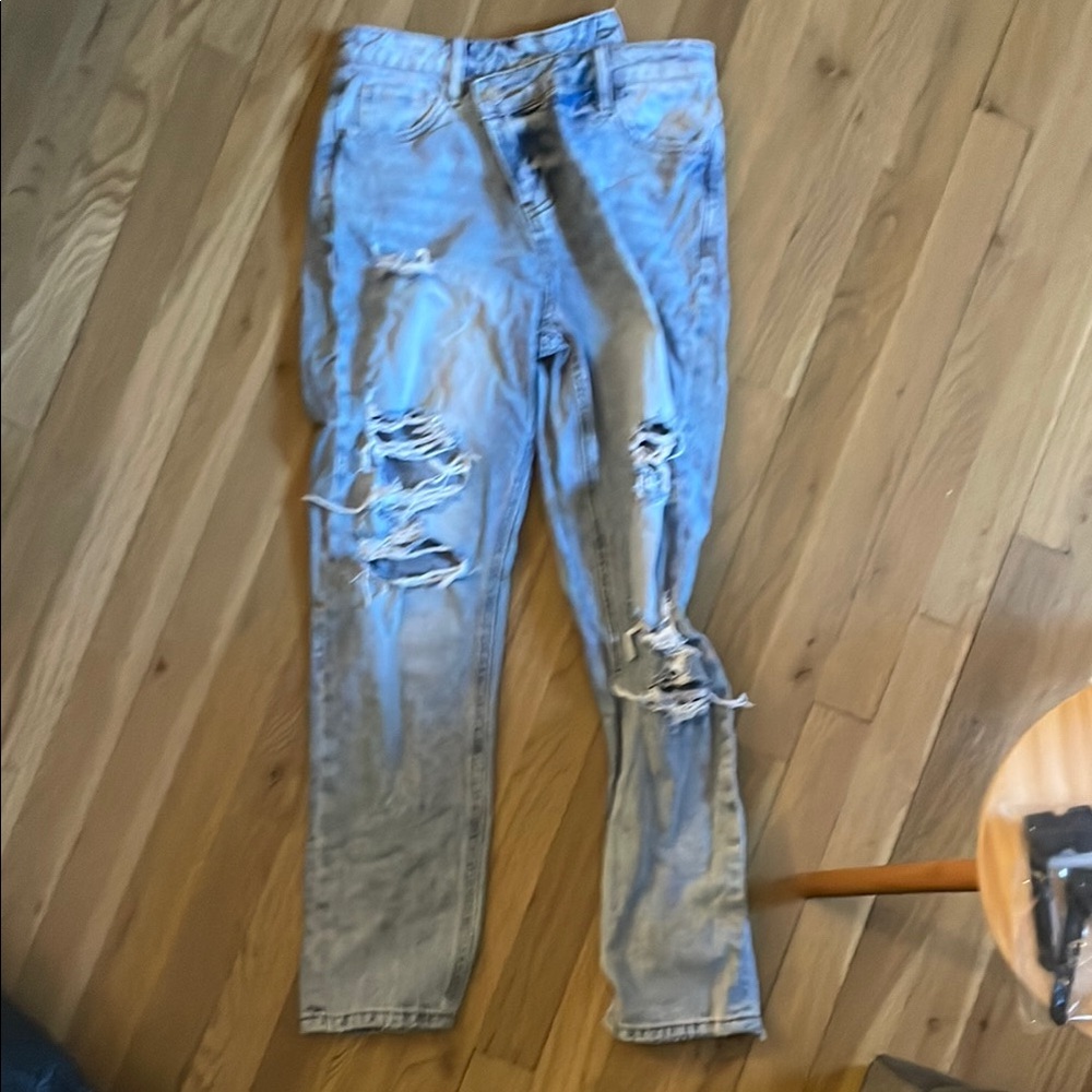 Distressed Blue Jeans
